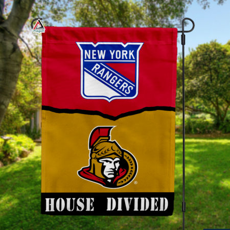 Rangers vs Senators House Divided Flag, NHL House Divided Flag