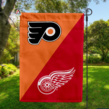 Philadelphia Flyers vs Detroit Red Wings House Divided Flag, NHL House Divided Flag