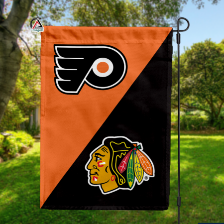 Flyers vs Blackhawks House Divided Flag, NHL House Divided Flag