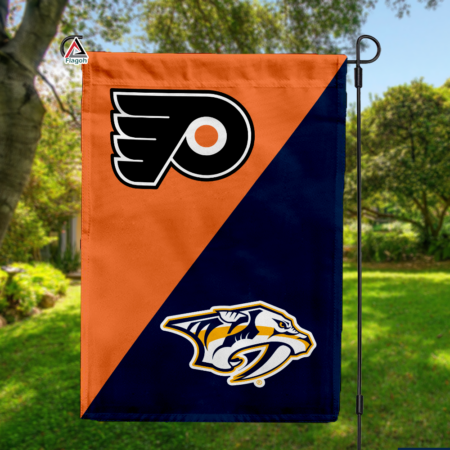 Flyers vs Predators House Divided Flag, NHL House Divided Flag