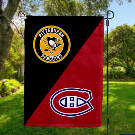 Penguins vs Canadiens House Divided Flag, NHL House Divided Flag