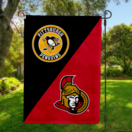 Penguins vs Ottawa Senators House Divided Flag, NHL House Divided Flag