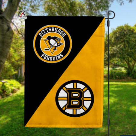 Penguins vs Bruins House Divided Flag, NHL House Divided Flag