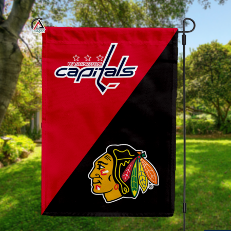 Capitals vs Blackhawks House Divided Flag, NHL House Divided Flag