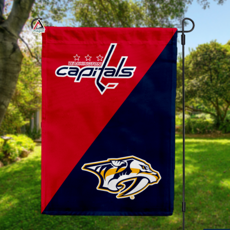 Capitals vs Predators House Divided Flag, NHL House Divided Flag