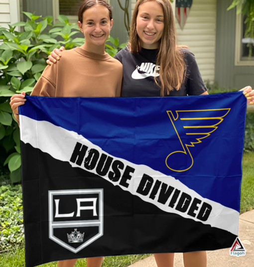 Kings vs Blues House Divided Flag, NHL House Divided Flag