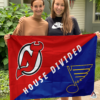 New Jersey Devils vs St. Louis Blues House Divided Flag, NHL House Divided Flag