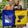 New York Rangers vs St. Louis Blues House Divided Flag, NHL House Divided Flag