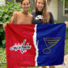 Washington Capitals vs St. Louis Blues House Divided Flag, NHL House Divided Flag