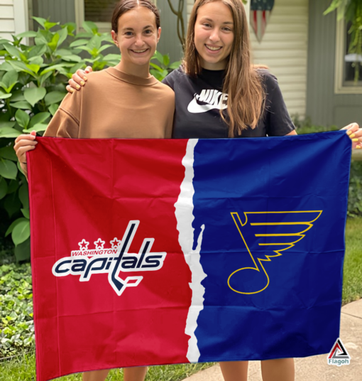 Capitals vs Blues House Divided Flag, NHL House Divided Flag