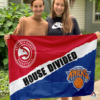 Atlanta Hawks vs New York Knicks House Divided Flag, NBA House Divided Flag