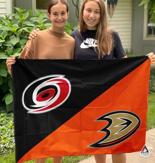 Hurricanes vs Ducks House Divided Flag, NHL House Divided Flag