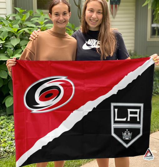 Hurricanes vs Kings House Divided Flag, NHL House Divided Flag