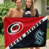 Carolina Hurricanes vs Seattle Kraken House Divided Flag, NHL House Divided Flag