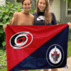 Carolina Hurricanes vs Winnipeg Jets House Divided Flag, NHL House Divided Flag