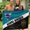 Charlotte Hornets vs Cleveland Cavaliers House Divided Flag, NBA House Divided Flag