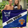 Charlotte Hornets vs New York Knicks House Divided Flag, NBA House Divided Flag