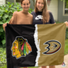 Chicago Blackhawks vs Anaheim Ducks House Divided Flag, NHL House Divided Flag