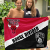 Chicago Bulls vs Brooklyn Nets House Divided Flag, NBA House Divided Flag