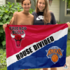 Chicago Bulls vs New York Knicks House Divided Flag, NBA House Divided Flag