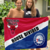 Chicago Bulls vs Philadelphia 76ers House Divided Flag, NBA House Divided Flag