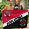 Chicago Bulls vs Toronto Raptors House Divided Flag, NBA House Divided Flag