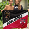 Cleveland Cavaliers vs Chicago Bulls House Divided Flag, NBA House Divided Flag