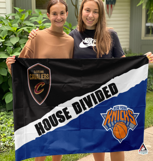 Cavaliers vs Knicks House Divided Flag, NBA House Divided Flag