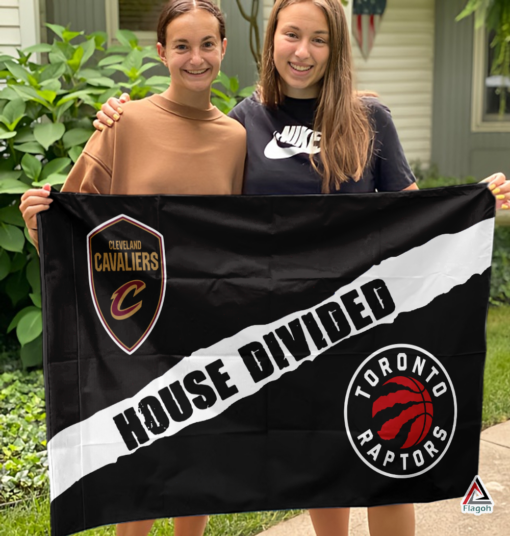 Cavaliers vs Raptors House Divided Flag, NBA House Divided Flag