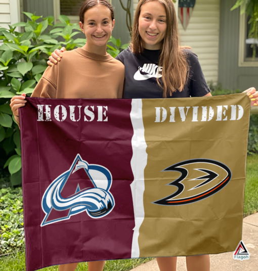 Avalanche vs Ducks House Divided Flag, NHL House Divided Flag