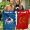 Colorado Avalanche vs Calgary Flames House Divided Flag, NHL House Divided Flag