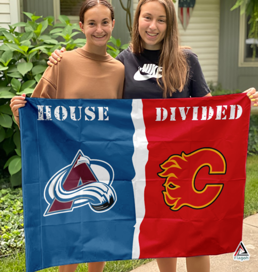 Avalanche vs Flames House Divided Flag, NHL House Divided Flag