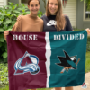 Colorado Avalanche vs San Jose Sharks House Divided Flag, NHL House Divided Flag