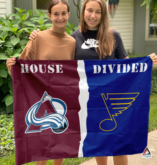 Avalanche vs Blues House Divided Flag, NHL House Divided Flag