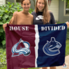 Colorado Avalanche vs Vancouver Canucks House Divided Flag, NHL House Divided Flag