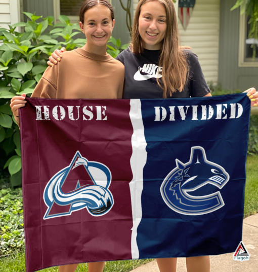 Avalanche vs Canucks House Divided Flag, NHL House Divided Flag