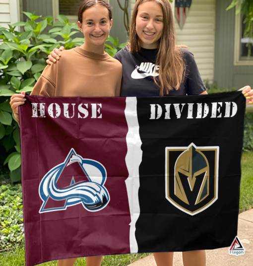 Avalanche vs Golden Knights House Divided Flag, NHL House Divided Flag