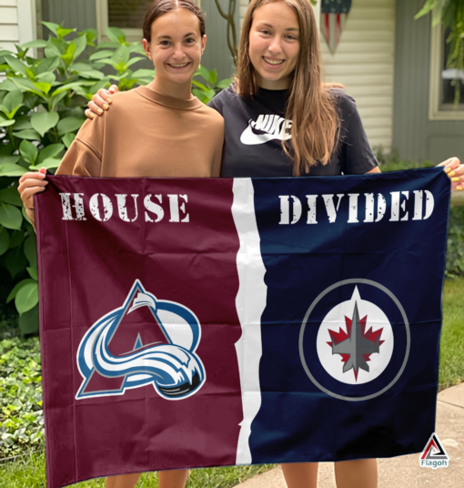 Avalanche vs Jets House Divided Flag, NHL House Divided Flag