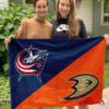 Columbus Blue Jackets vs Anaheim Ducks House Divided Flag, NHL House Divided Flag