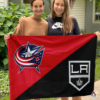 Columbus Blue Jackets vs Los Angeles Kings House Divided Flag, NHL House Divided Flag