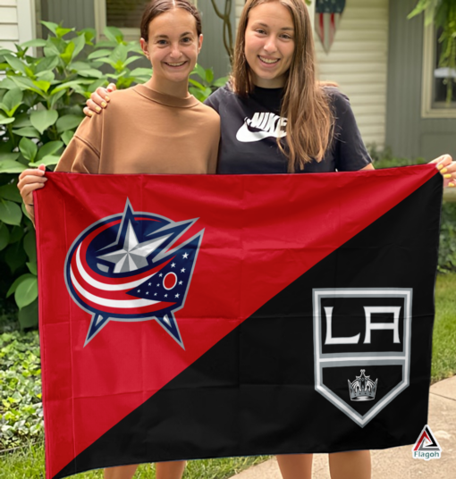 Blue Jackets vs Kings House Divided Flag, NHL House Divided Flag