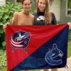 Columbus Blue Jackets vs Vancouver Canucks House Divided Flag, NHL House Divided Flag