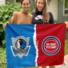 Dallas Mavericks vs Detroit Pistons House Divided Flag, NBA House Divided Flag