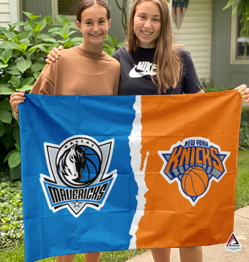 Mavericks vs Knicks House Divided Flag, NBA House Divided Flag