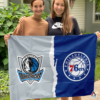 Dallas Mavericks vs Philadelphia 76ers House Divided Flag, NBA House Divided Flag