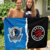 Dallas Mavericks vs Toronto Raptors House Divided Flag, NBA House Divided Flag