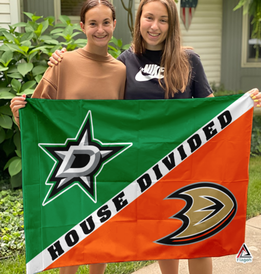 Stars vs Ducks House Divided Flag, NHL House Divided Flag