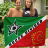 Dallas Stars vs Calgary Flames House Divided Flag, NHL House Divided Flag