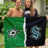 Dallas Stars vs Seattle Kraken House Divided Flag, NHL House Divided Flag