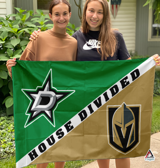 Stars vs Golden Knights House Divided Flag, NHL House Divided Flag